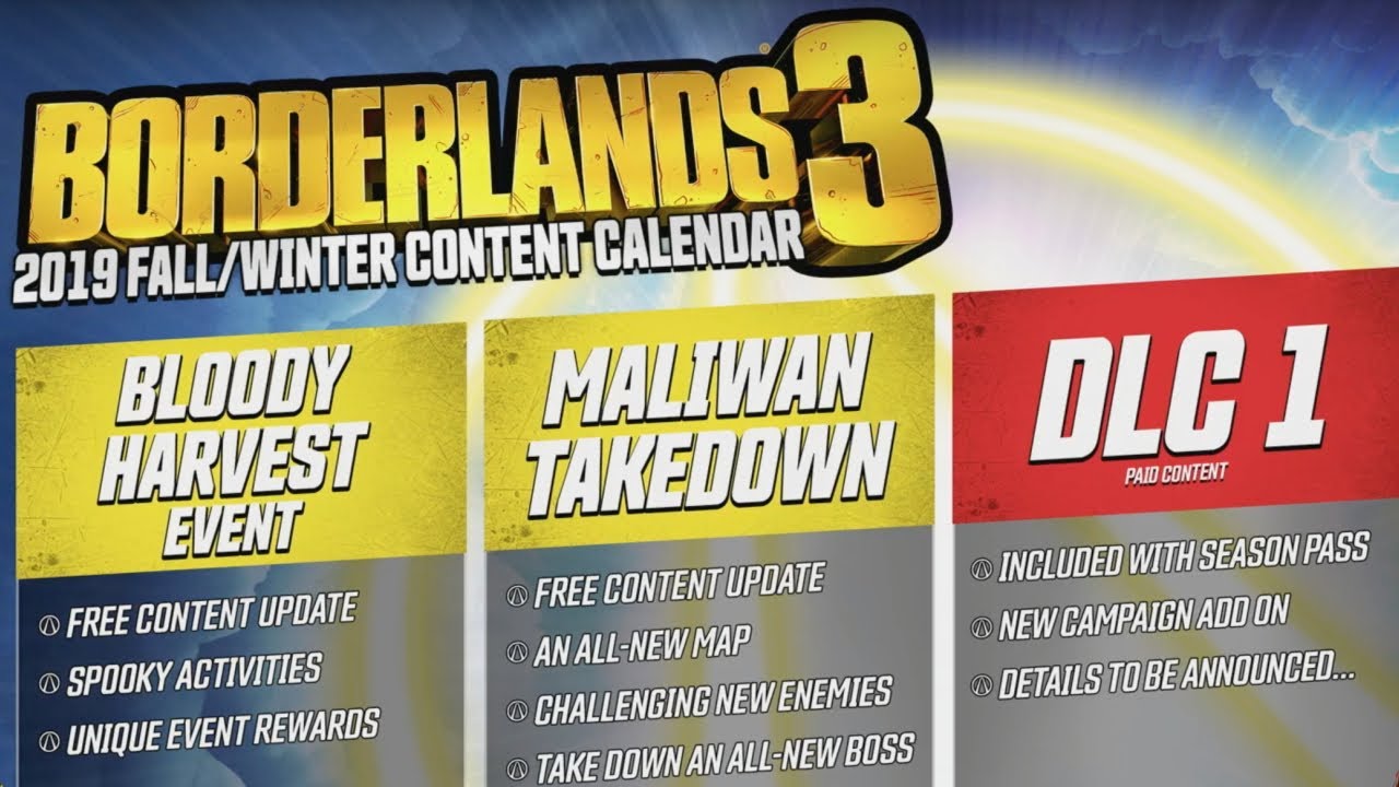 borderlands 3 dlc release schedule